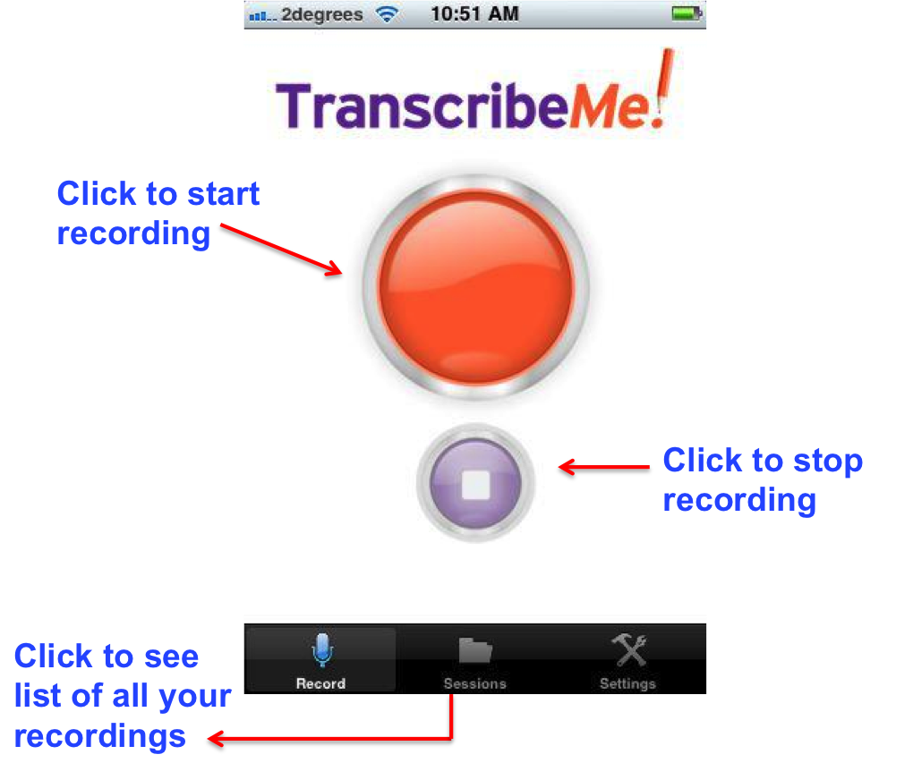 TranscribeMe iPhone app