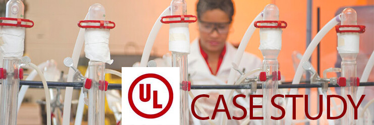 UL logo with scientist in background
